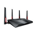 ASUS RT-AC88U wireless router Gigabit Ethernet Dual-band (2.4 GHz / 5 GHz) Black, Red