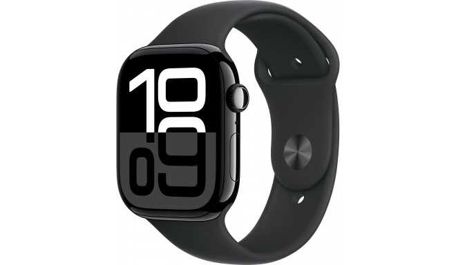 Apple Watch 10 GPS 46mm Sport Band, jet black/black (MWWP3ET/A)