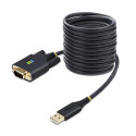 StarTech.com 10ft (3m) USB to Serial Adapter Cable, COM Retention, Interchangeable Screws/Nuts, USB-