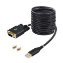 StarTech.com 10ft (3m) USB to Serial Adapter Cable, COM Retention, Interchangeable Screws/Nuts, USB-