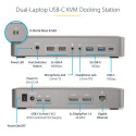 StarTech.com Dual-Laptop USB-C KVM Docking Station, Dual Monitor 4K 60Hz DisplayPort Dock, 5-Port US