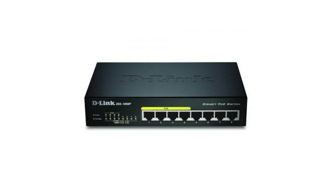 D-Link DGS-1008P/E network switch Unmanaged L2 Power over Ethernet (PoE) Black