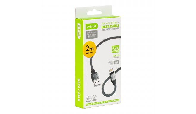 D-Fruit kaabel USB-A - Lightning DF121 2m, hall