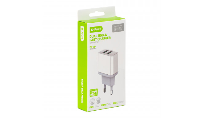 D-Fruit laadija 12W 2xUSB-A DF124