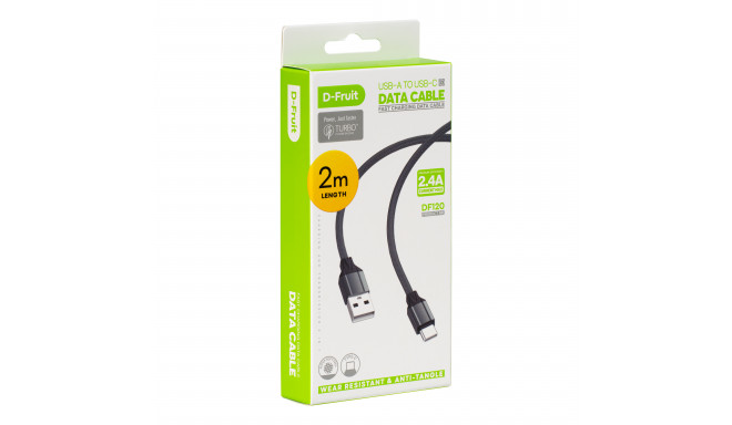 D-Fruit cable USB-A - USB-C 2m, grey (DF120)