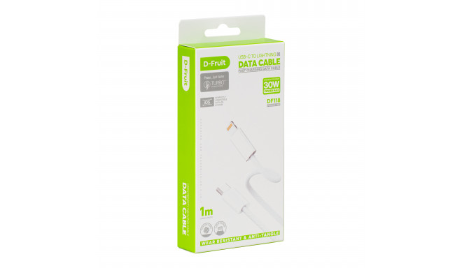 D-Fruit cable USB-C - Lightning DF118 1m, white