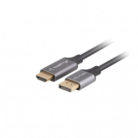DISPLAYPORT(M)->HDMI(M) CABLE 1M 4K BLACK-SILVER LANBERG