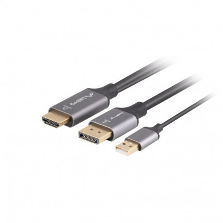 HDMI(M)->DISPLAYPORT(M) CABLE 1.8M 4K BLACK LANBERG