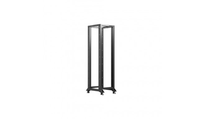 OPEN RACK 19" 42U 600X800 BLACK LANBERG V2 (FLAT PACK)