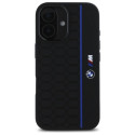 BMW BMHMP16S23SHEB iPhone 16 6.1" black/black hardcase Silicone Hexagon Blue Line MagSafe