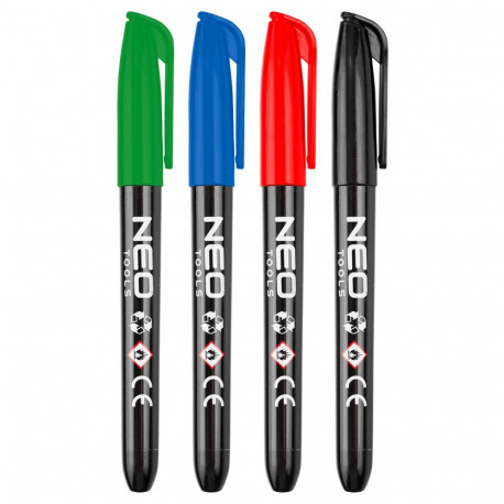 Marker budowlany, 4 kolory, permanentny, wodoodporny, olejowy, 4 szt (6 tk.)