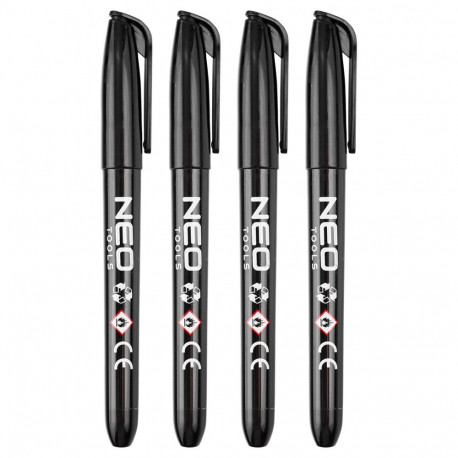 Marker ehitus, must, püsiv, veekindel, õlipõhine, 4 tk. (6 tk.)