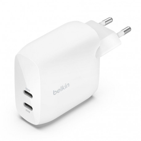 Belkin BoostCharge Pro 2-porttinen USB-C PPS PD 60 W -verkkovirtalaturi