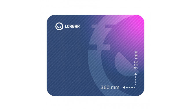 Lorgar Main 133, Gaming mouse pad, High-speed surface, Purple anti-slip rubber base, size: 360mm x 3
