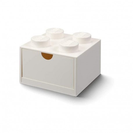 LEGO Schreibtischschublade 4             (weiß, Noppen)