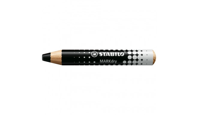 Tahvlimarker puidust STABILO MARKdry, must, südamik 10mm, teritatav, PEFC