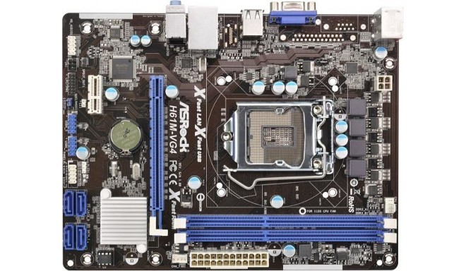 ASRock H61M-VG4, H61, DualDDR3-1600, 4xSATA2, mATX