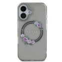 GUESS case for IPHONE 16 compatible with MagSafe GUHMP16SHFWFCK (IML Flowers Wreath) black