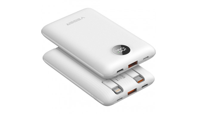 VEGER powerbank 10000 mAh with built-in cables Type C / Lightning PD QC3.0 2A 22,5W C11C (W1170) whi