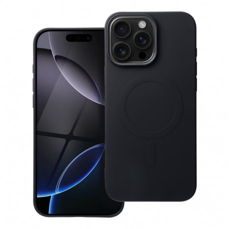 Case for iPhone 16 PRO MAX Silicone Mag Cover compatible with MagSafe (big hole) black