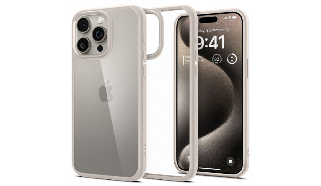 SPIGEN case ULTRA HYBRID for IPHONE 15 Pro Max natural titatnium