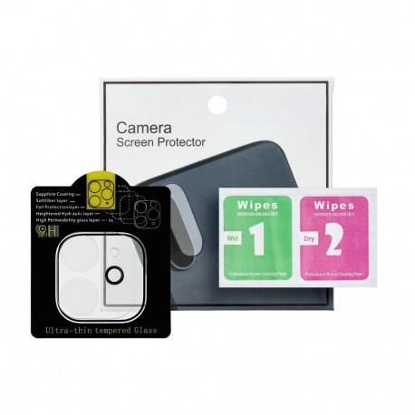 5D Full Glue Tempered Glass Camera Lens for iPhone 11 transparent