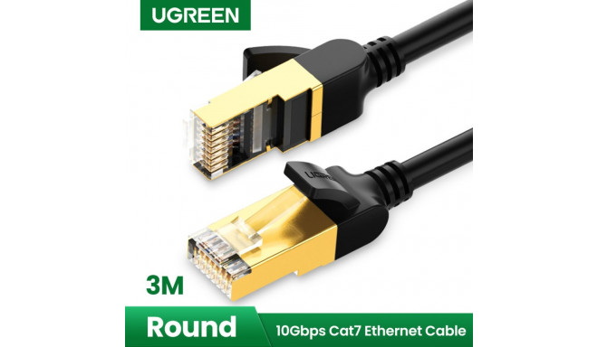 Cable F/FTP CAT7 with 2xRJ45 plugs 3m black NW107 UGREEN