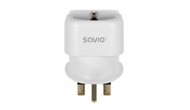 The SAVIO AP-04 is a universal travel adapter designed to allow electronic devices 