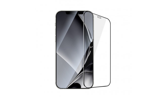 Tempered glass metal frame for iPhone 12 Pro Max 6.7" black frame