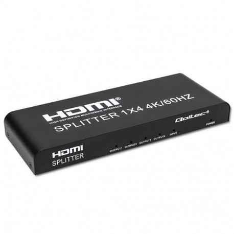 Qoltec 51799 aktiivne HDMI jagaja 4 x HDMI 4K x 2K | 6Gb/s | 60Hz