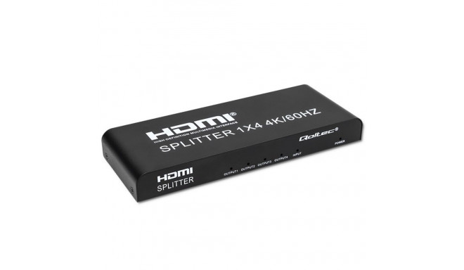 Qoltec 51799 Active HDMI Splitter 4 x HDMI 4K x 2K | 6Gb/s | 60Hz