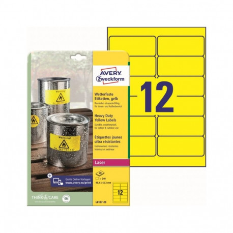 Label 99,1x42,3mm weatherproof yellow