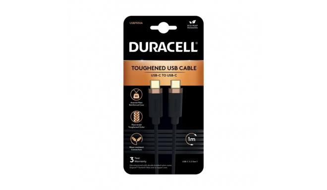 Duracell USB-C/USB-C punutud 1m kaabel