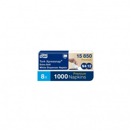 Salvrätikud TORK XPRESSNAP EXTRA SOFT N4 21.6x16.5cm, 2-kih, 1000tk, valge 15850 (5 tk)