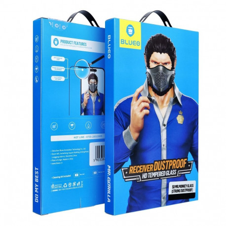 5D Mr. Monkey Glass - Apple iPhone 16 Pro Max black (Large Arc Edge Strong Dustproof)