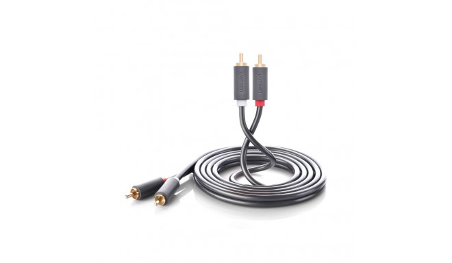 Kaabel 2xRCA isane - 2xRCA isane 5m, AV104 UGREEN, must