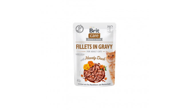 Brit Care Fillets in Gravy Hearty Duck märgtoit kassidele 85g