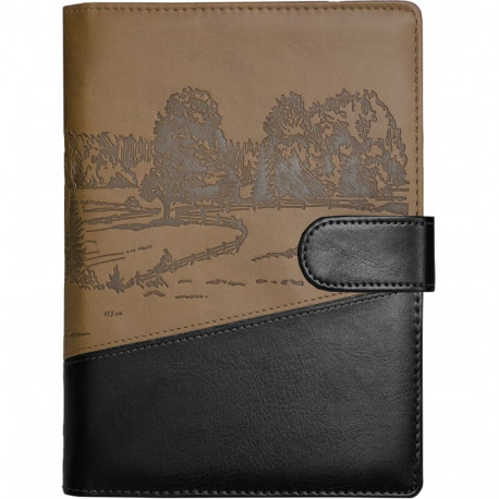 Book calendar Boss A5 DAY, spiral binding, FASHION covers (BLACK/BROWN) 00070/40384