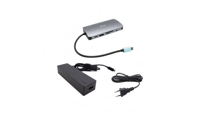 I-TEC USB-C Metallist Dokkimisjaam 1xHDMI 1xVGA 1xSD+1xmicroSD Kaardilugeja 1xGLAN 1xAudio/Mikrofon 