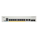 Cisco Catalyst 1000-8FP-2G-L Network Switch, 8 Gigabit Ethernet (GbE) PoE+ Ports, 120W PoE Budget, t