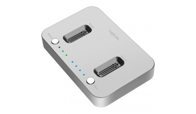 LogiLink USB 3.2 Gen 2 Duale M.2 NVMe Dockingstation silber