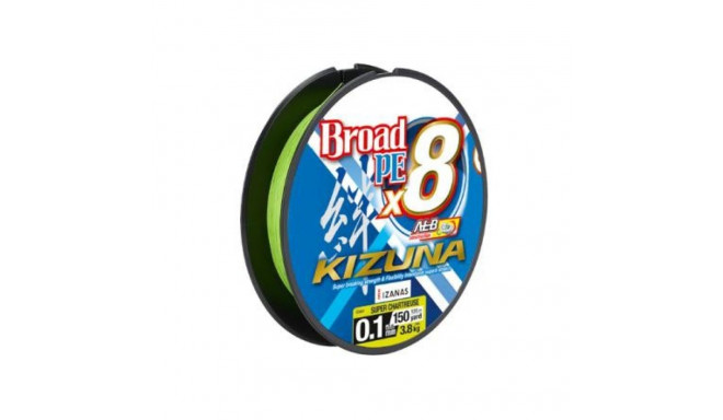 Braided fishing line Kizuna PE X8 Super Chartreuse 0,13mm 135m