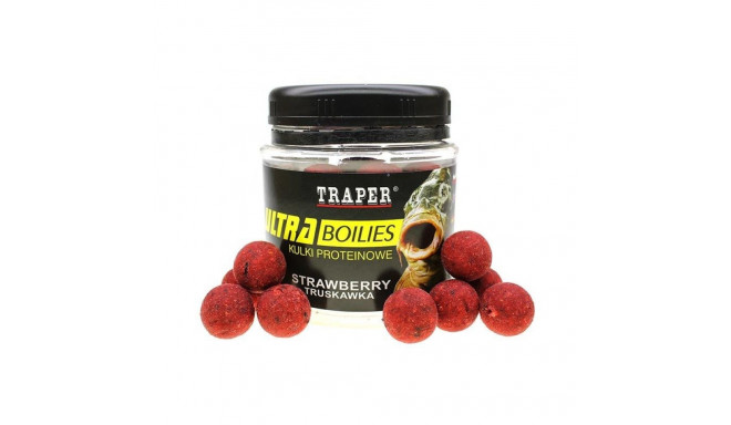 Groundbait TRAPER Ultra Boilies Strawberry 16mm 100g