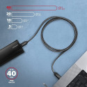 AXAGON BUCM4X-CM10AB USB-C USB-C kaabel, USB4 Gen 3×2, 1 m, PD 240W, 8K HD, ALU, punutud - must