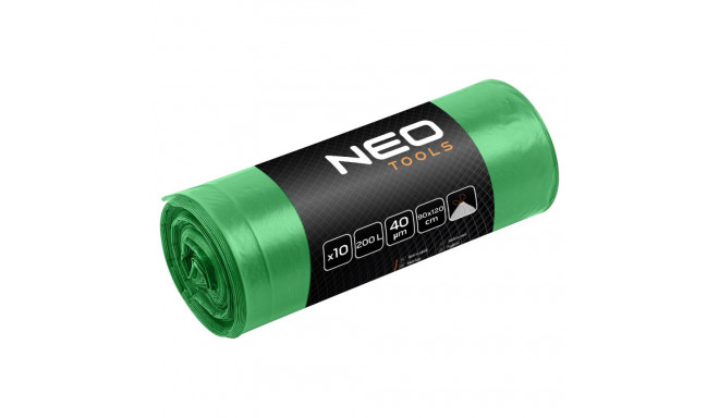 Prügihoidjad 200 L, rohelised teibiga, 40 mikronit, 10 tk