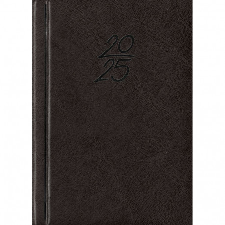 Book calendar Calendar notebook A6 DAY, synthetic leather (BLACK) 00029/40085