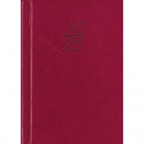 Book calendar Calendar notebook A6 DAY, synthetic leather (DARK RED) 00029/40082
