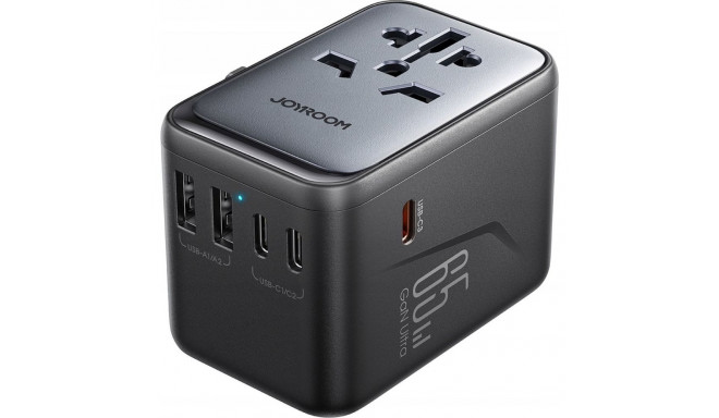 Joyroom adapter reis JR-TCW02 65W universaalne EU / US / JP / AU / UK / CN - must