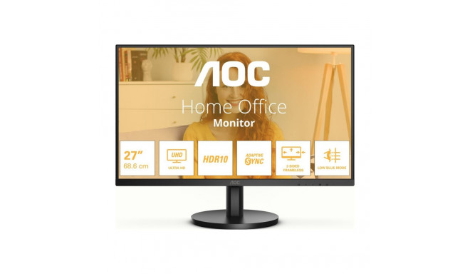 AOC U27B3M | 27 " | VA | UHD | 16:9 | 60 Hz | 4 ms | 3840 x 2160 pikslit | 300 cd/m² | HDMI portide 