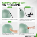 Võimlemispall TUNTURI Gymball 75cm, Anti-Burst, Mint